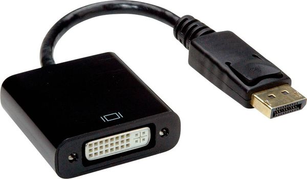 Value DisplayPort / DVI Adapterkabel DisplayPort Stecker, DVI-D 24+1pol. Buchse 0.15 m Schwarz 12.99.3137 DisplayPort-Ka