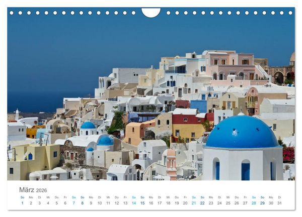 Produktbild: Santorin - Perle der Kykladen (Wandkalender 2026 DIN A4 quer), CALVENDO Monatskalender