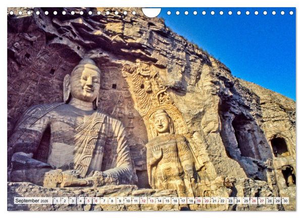 Produktbild: Die Grotten und h&auml;ngenden Kl&ouml;ster von Yungang (Wandkalender 2026 DIN A4 quer), CALVENDO Monatskalender