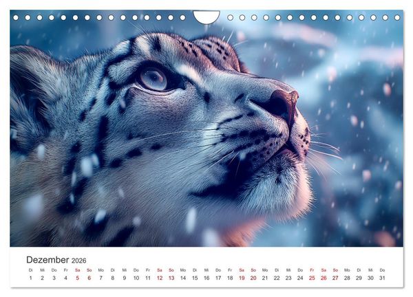 Produktbild: Geist des Gebirges - Ein Jahr in der wilden Welt der Schneeleoparden (Wandkalender 2026 DIN A4 quer), CALVENDO Monatskalender