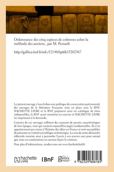 Produktbild: Ordonnance des cinq esp&egrave;ces de colonnes selon la m&eacute;thode des anciens