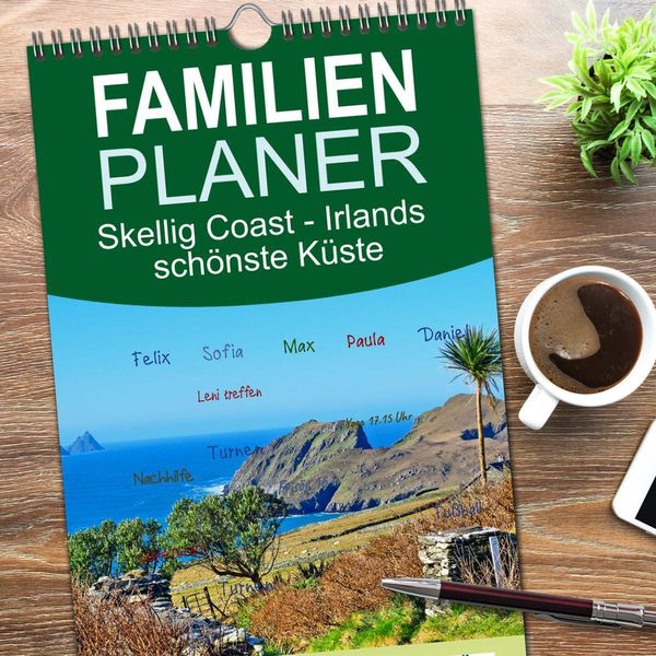 Produktbild: Familienplaner 2026 - Skellig Coast - Irlands sch&ouml;nste K&uuml;ste mit 5 Spalten (Wandkalender, 21 x 45 cm) CALVENDO