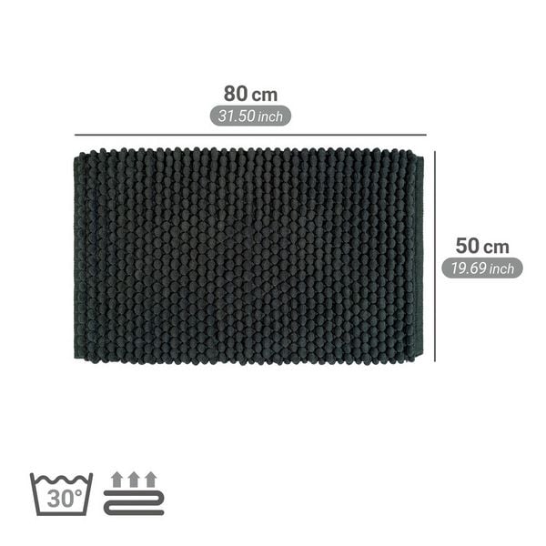 Produktbild: Badteppich Mod. Solivo, dunkelgrün, Polyester/Baumwolle, 50x80 cm, rutschhemmend und