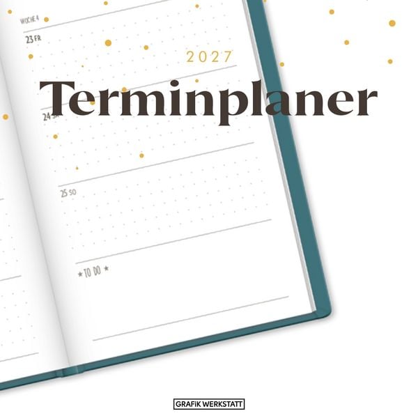 Produktbild: Terminplaner Lederlook 2027 Petrol