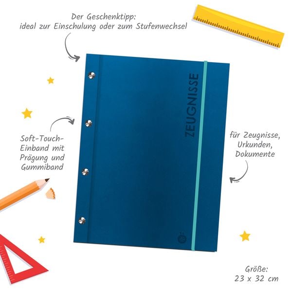 Produktbild: Tr&ouml;tsch Zeugnismappe A4 mit Buchschrauben blau