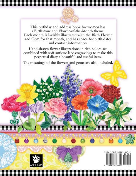 Produktbild: Birthday Book with Birth Flowers and Gems