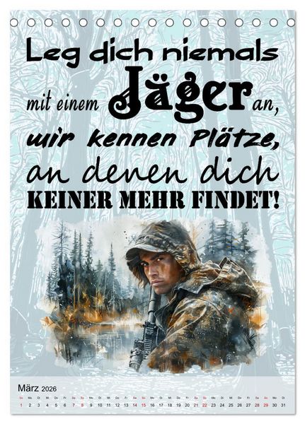 Produktbild: J&auml;gerspr&uuml;che (Tischkalender 2026 DIN A5 hoch), CALVENDO Monatskalender