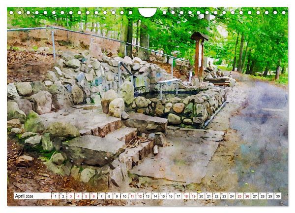 Produktbild: Feldberger Seenlandschaft - Spaziergang in Aquarell (Wandkalender 2026 DIN A4 quer), CALVENDO Monatskalender