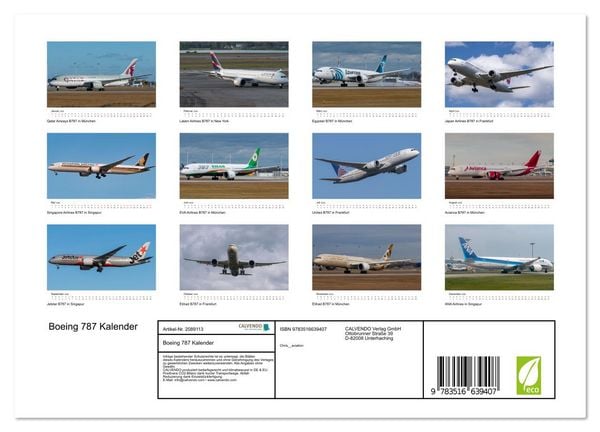 Produktbild: Boeing 787 Kalender (Wandkalender 2026 DIN A4 quer), CALVENDO Monatskalender