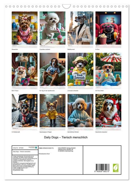 Produktbild: Daily Dogs &ndash; Tierisch menschlich (Wandkalender 2026 DIN A3 hoch), CALVENDO Monatskalender