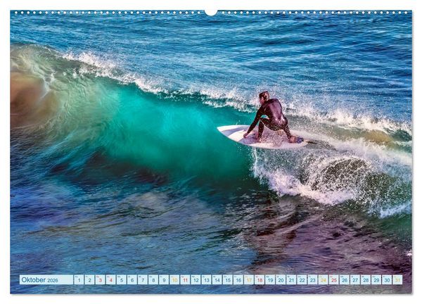 Produktbild: Surfen - Wasser, Wind und coole Typen (hochwertiger Premium Wandkalender 2026 DIN A2 quer), Kunstdruck in Hochglanz