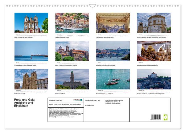 Produktbild: Porto und Gaia - Ausblicke und Einsichten (Wandkalender 2026 DIN A2 quer), CALVENDO Monatskalender
