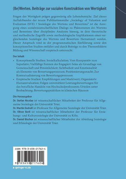 Produktbild: (Be)Werten. Beitr&auml;ge zur sozialen Konstruktion von Wertigkeit