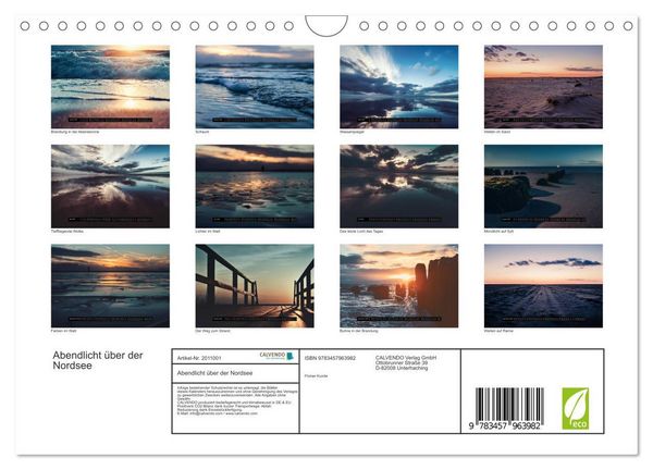 Produktbild: Abendlicht &uuml;ber der Nordsee (Wandkalender 2026 DIN A4 quer), CALVENDO Monatskalender