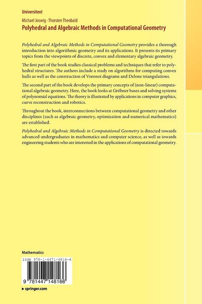 Produktbild: Polyhedral and Algebraic Methods in Computational Geometry