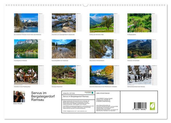 Produktbild: Servus im Bergsteigerdorf Ramsau (hochwertiger Premium Wandkalender 2026 DIN A2 quer), Kunstdruck in Hochglanz