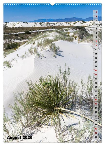 Produktbild: WHITE SANDS NATIONAL MONUMENT W&uuml;stenimpressionen (hochwertiger Premium Wandkalender 2026 DIN A2 hoch), Kunstdruck in Hochglanz