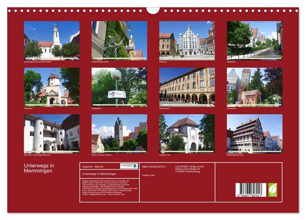 Produktbild: Unterwegs in Memmingen (Wandkalender 2026 DIN A3 quer), CALVENDO Monatskalender