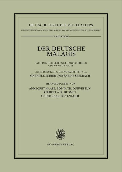 Produktbild: Der deutsche Malagis nach den Heidelberger Handschriften Cpg 340 und 315
