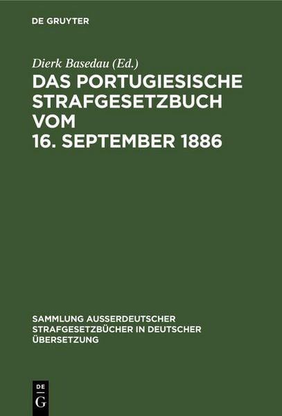 Produktbild: Das Portugiesische Strafgesetzbuch vom 16. September 1886