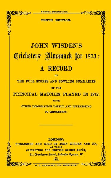 Produktbild: Wisden Cricketers' Almanack 1873