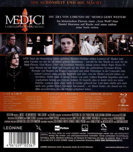 Produktbild: Die Medici - Lorenzo der Pr&auml;chtige - Staffel 3 [2 BRs]