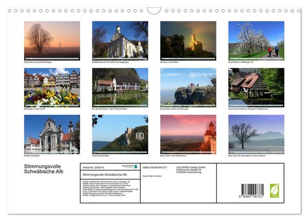 Produktbild: Stimmungsvolle Schw&auml;bische Alb (Wandkalender 2026 DIN A3 quer), CALVENDO Monatskalender