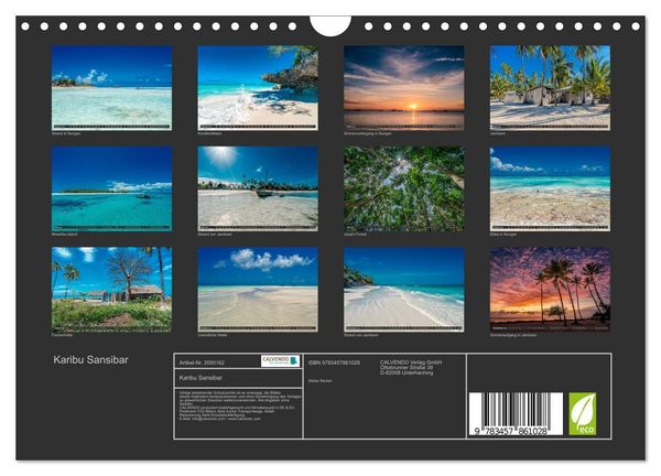 Produktbild: Karibu Sansibar (Wandkalender 2026 DIN A4 quer), CALVENDO Monatskalender