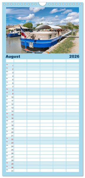 Produktbild: Familienplaner 2026 - Der K&ouml;nigliche Kanal. Die Wasserstra&szlig;e im Languedoc mit 5 Spalten (Wandkalender, 21 x 45 cm) CALVENDO