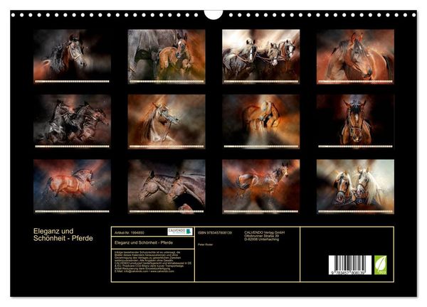 Produktbild: Eleganz und Sch&ouml;nheit - Pferde (Wandkalender 2026 DIN A3 quer), CALVENDO Monatskalender