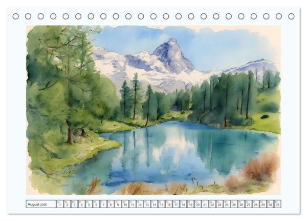 Produktbild: Traumreise durch die Schweiz (Tischkalender 2026 DIN A5 quer), CALVENDO Monatskalender