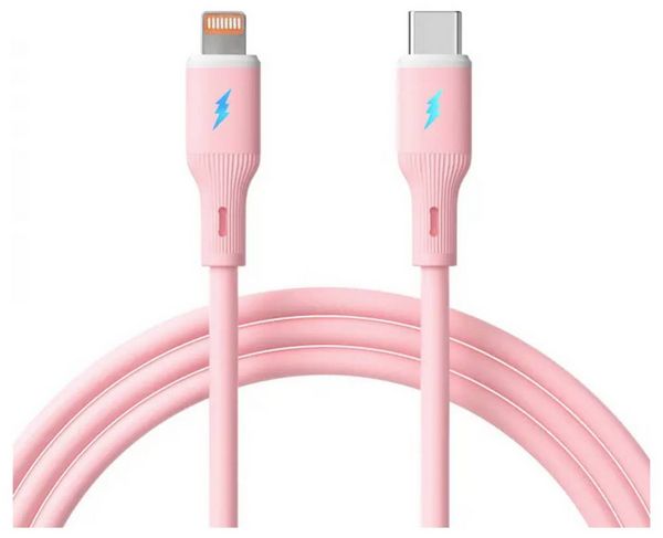 Produktbild: Akyga USB-Kabel USB-C&reg; Stecker, Apple Lightning Stecker 1m Rosa AK-USB-71