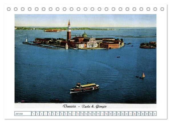 Produktbild: Erinnerungen an das alte Venedig: Historische Stiche von der Lagunenstadt (Tischkalender 2026 DIN A5 quer), CALVENDO Monatskalender