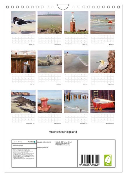 Produktbild: Malerisches Helgoland (Wandkalender 2026 DIN A4 hoch), CALVENDO Monatskalender