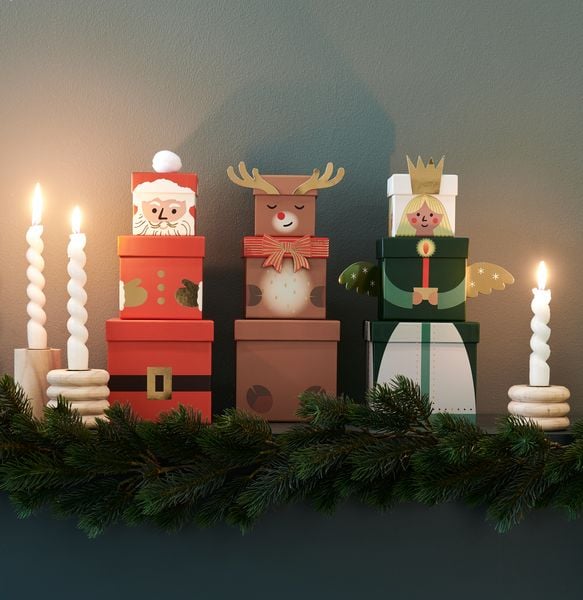 Produktbild: Geschenkboxen-Set Weihnachtsmann, RECYCLED
