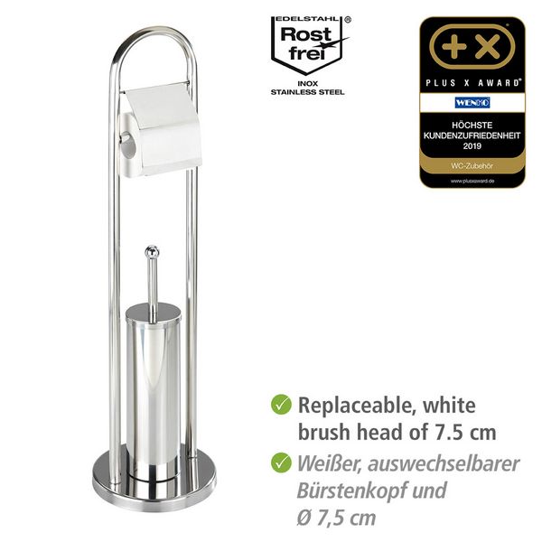 Produktbild: Exclusiv Stand WC-Garnitur Mod. Vasto Edelstahl, rostfrei