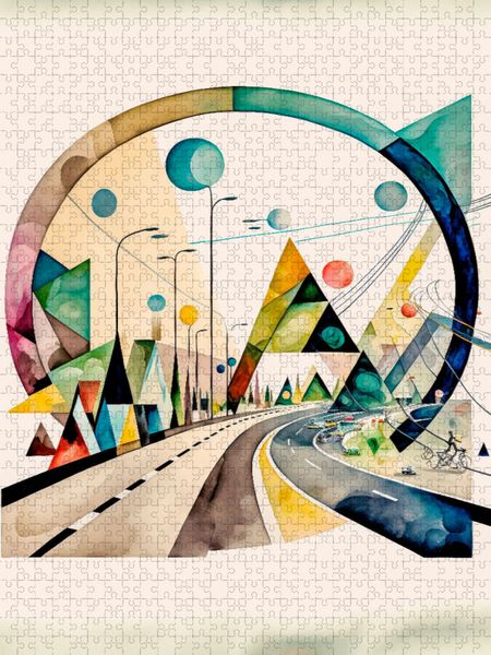 Produktbild: CALVENDO Puzzle Die Autobahn | 1000 Teile Lege-Gr&ouml;&szlig;e 64x48cm Foto-Puzzle f&uuml;r gl&uuml;ckliche Stunden