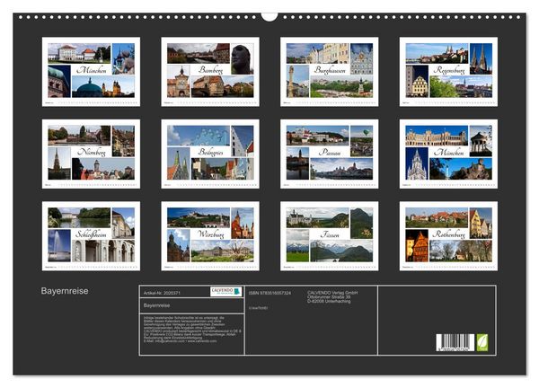 Produktbild: Bayernreise (Wandkalender 2026 DIN A2 quer), CALVENDO Monatskalender