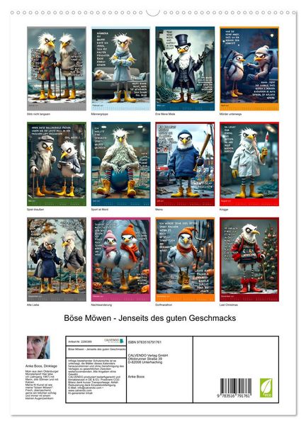 Produktbild: B&ouml;se M&ouml;wen - Jenseits des guten Geschmacks (hochwertiger Premium Wandkalender 2027 DIN A2 hoch), Kunstdruck in Hochglanz