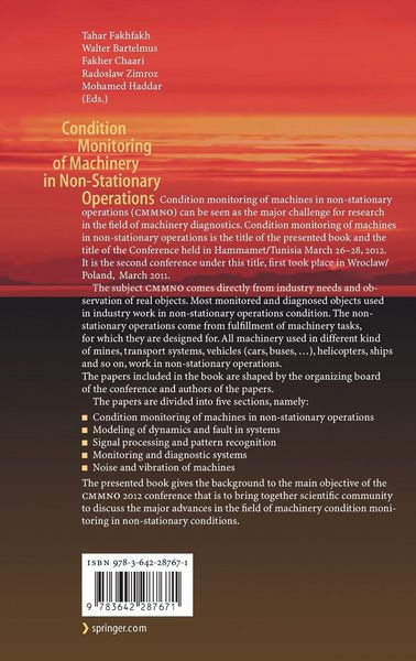 Produktbild: Condition Monitoring of Machinery in Non-Stationary Operations