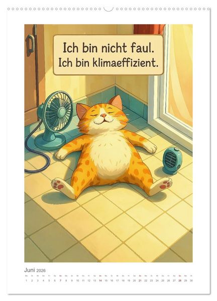 Produktbild: Alles nach Plan. Meinem. - F&uuml;r Menschen mit Katze. Oder f&uuml;r Menschen von Katze. (hochwertiger Premium Wandkalender 2026 DIN A2 hoch), Kunstdruck in Hochglanz