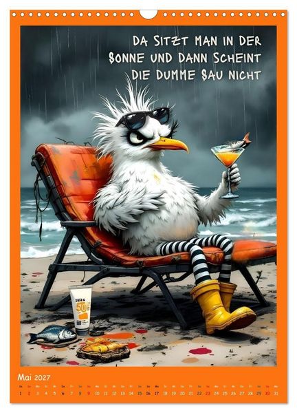 Produktbild: B&ouml;se M&ouml;wen (Wandkalender 2027 DIN A3 hoch), CALVENDO Monatskalender