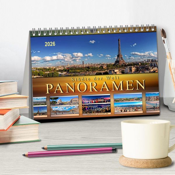 Produktbild: St&auml;dte der Welt, Panoramen (Tischkalender 2026 DIN A5 quer), CALVENDO Monatskalender