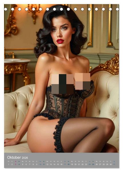 Produktbild: Pinup-Diven (Tischkalender 2026 DIN A5 hoch), CALVENDO Monatskalender