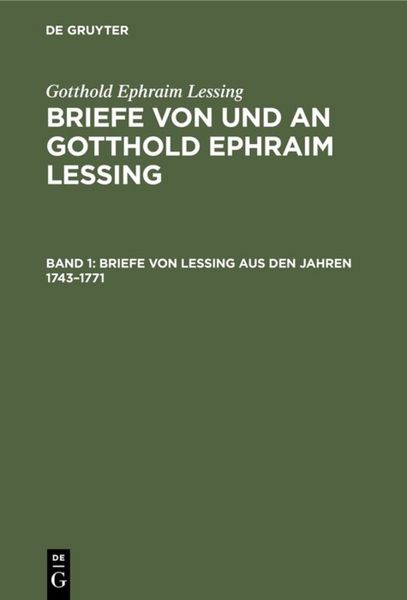 Produktbild: Briefe von Lessing aus den Jahren 1743&ndash;1771
