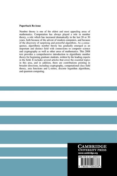 Produktbild: Algorithmic Number Theory