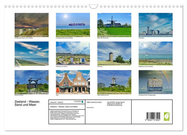 Produktbild: Zeeland - Wasser, Sand und Meer (Wandkalender 2026 DIN A3 quer), CALVENDO Monatskalender