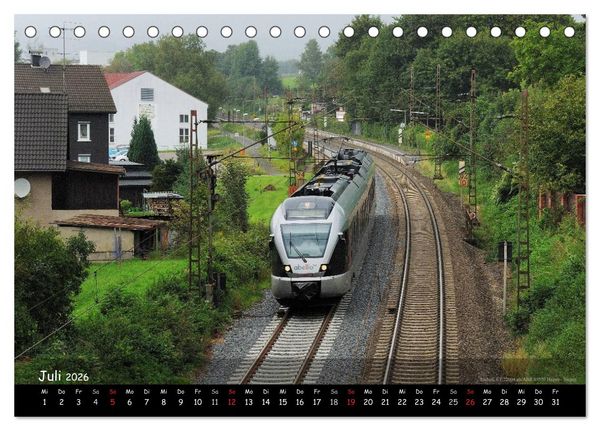 Produktbild: Eisenbahn im Kreis Siegen-Wittgenstein (Tischkalender 2026 DIN A5 quer), CALVENDO Monatskalender