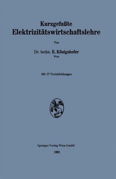 Produktbild: Kurzgefa&szlig;te Elektrizit&auml;tswirtschaftslehre