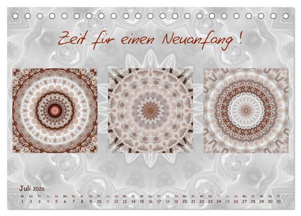 Produktbild: Mandala Trilogien (Tischkalender 2026 DIN A5 quer), CALVENDO Monatskalender